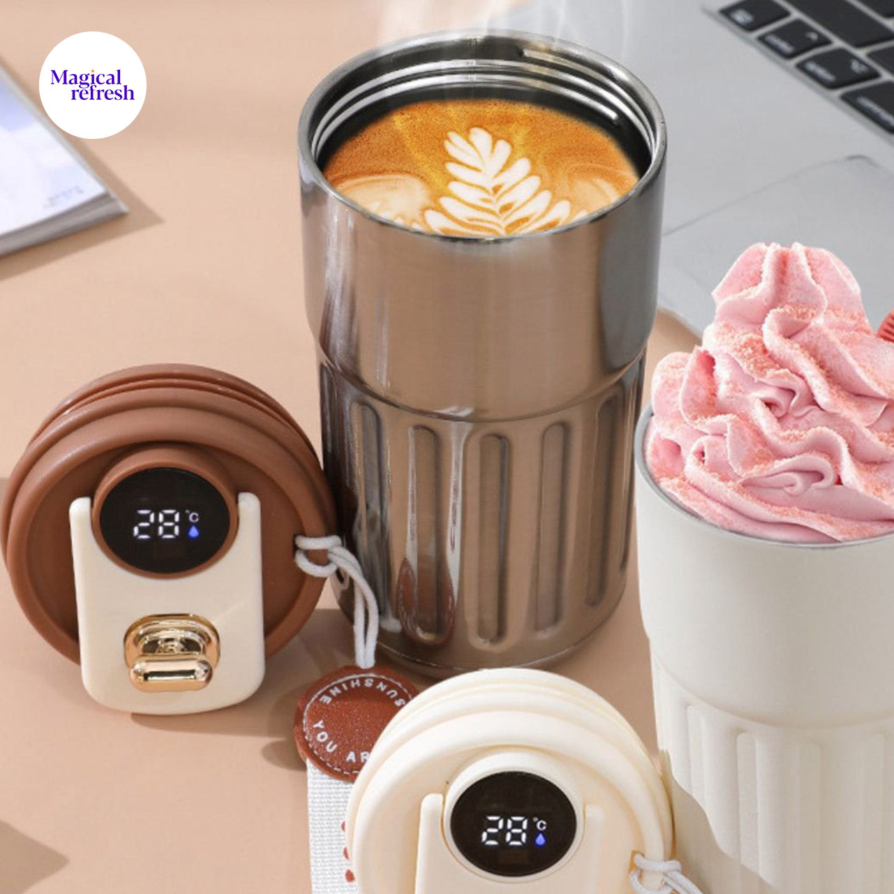 Premium Quality | SS 316 Steel Thermos Coffee Mug with Smart Temperature Display | 500 ML