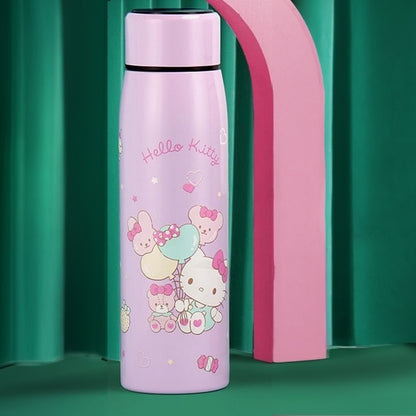 Kitty Stainless Steel Thermos Water Bottle, 400 ml, Cute Kitty Illustration Thermos, Portable and super strong